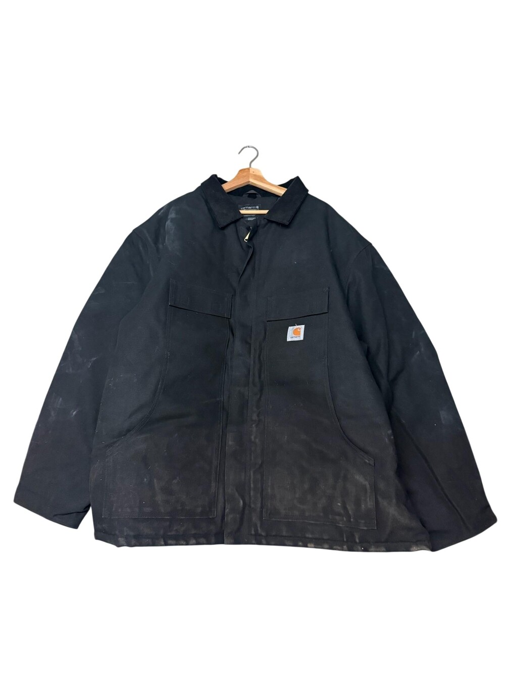 Carhartt Coat Mens 3XL Black Canvas Quilted Lined Workwear C003 Loose Fit jacket